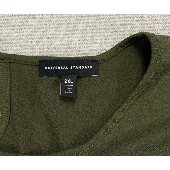 Universal Standard Womens Side Cinch Keyhole Blouse Size 2XL Green - Picture 15 of 15